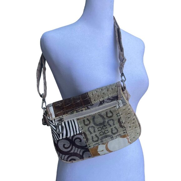 Animal Print Leather Flap Crossbody Hand Bag Cheetah Alligator Snake Studs - Picture 2 of 3